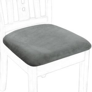 4Pcs Velvet Dinning Chair Seat Cover Slipcovers Gray